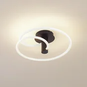 Lucande LED stropna svetilka Valenora, bela/črna, PC, O 49cm - Dnevna soba/jedilnica - Sodobni - bela, črna - Plastika