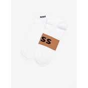 Set of two pairs of mens socks in white BOSS