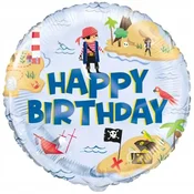 Unique Folija balon za rojstni dan z zemljevidom zaklada piratov, 45 cm