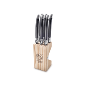 Set noževa za odreske u bloku Laguiole Premium 6 komad crn