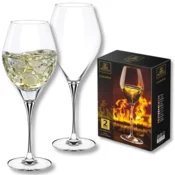 shumee Wilmax kozarci za vino, komplet 2 kosov, 440 ml, kozarci za belo in rdeče vino, primerni za pomivanje v pomivalnem stroju, moderni kozarci za belo vino, odporni proti motnosti