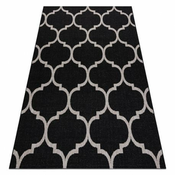 eoshop Preproga SIZAL FLOORLUX 20608 Maroko, Detelja, Mreža, črna, srebrna ( - Velikost: 60x110 cm)