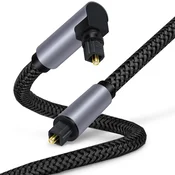 INF Optični avdio kabel ravno-do-kotni — najlon, brez izgub SPDIF 5.1 5 m, (5000296225)