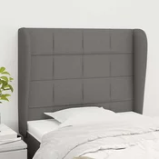 vidaXL Vzglavje z ušesi temno sivo 93x23x118/128 cm blago
