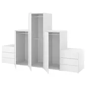 PLATSA Garderober s 3 vrata i 6 fioka, bela/Fonnes bela, 300x57x181 cm
