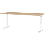 Pisalna miza z nastavljivo višino z mizno ploščo v hrastovem dekorju 80x180 cm Downey – Germania