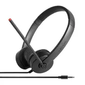Lenovo Stereo Analog Slušalke z mikrofonom Žični Naglavni trak Pisarna/klicni center Črna