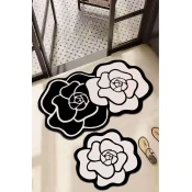 Lessentiel Maison Set prostirki za kupatilo Bungari Rose, 2 komada, Crno-beli