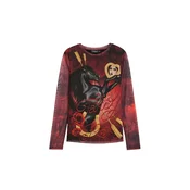 Desigual Majica bež/rdeča/temno rdeča/črna