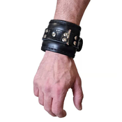 Mister B Essential Leather Lockable Wrist Restraints Black