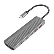 shumee LogiLink USB 3.2 Gen2 USB-C Hub 10x vrata 8x USB-C, 2x USB-A PD 100W ultra tanek Thunderbolt 3/4 vesoljsko siv