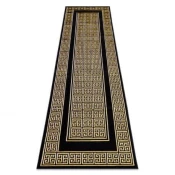 eoshop Koberec, tekalna preproga GLOSS modern 6776 86 eleganten, okvir, grška črna/zlata ( - Velikost: 60x250 cm)
