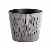 Prosperplast Prevleka za cvetlični lonec SANDY 2v1 plastična mat d26x22cm, siva