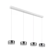Globo 16024-4WR - LED lestenec na vrvici BELINDA LED/24W/230V bela/dimljena