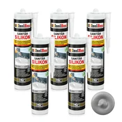 IsolBau Sanitarni silikon siv Sanitär Silikon 5 x 300ml