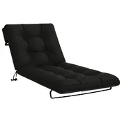 Vidaxl Blazina za ležalnik VIANEN 100% poliester Črna 200 x 90 x 8 cm