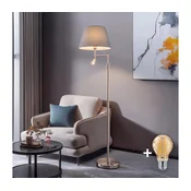 BRILAGI - LED stoječa svetilka CERIA 1xE27/60W/230V + LED/2,1W matni krom/siva