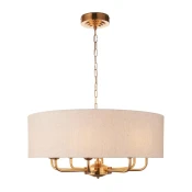Endon 110727 - Luster na lancu HIGHCLERE 8xE14/40W/230V bež/mesing, precnik 70 cm