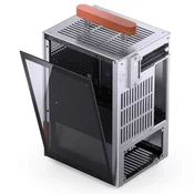 Jonsbo T6 Mini-Tower ohišje, Mini-ITX, steklena stran, srebrno-les