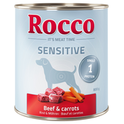 20 + 4 gratis! Rocco Sensitive 24 x 800 g - Govedina i mrkva