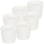 shumee Plastični cvetlični lonček za rože in zelišča na balkonu ali terasi, bel, 17 cm, 6 kosov.