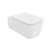 Mexen York WC školjka Rimless s počasi padajočim slim pokrovom, duroplast, bela sijaj - 30114000