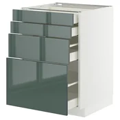 METOD / MAXIMERA Podni element 4 fronta/4 fioke, bela/Kallarp tamna sivozelena visokog sjaja, 60x60 cm
