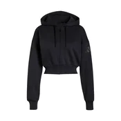 ADIDAS SPORTSWEAR Športna jopa na zadrgo Essentials Contemporary Fleece Full Zip Hooded črna