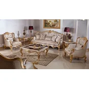 Casa Padrino Luxury Baroque Style Living Room Furniture Set Silver/Brown/Gold