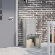 vidaXL Škatla za dostavo Srebrna 47,5 x 38 x 59 cm Cinkana jeklena