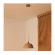 Duolla - Luster na sajli IRONLINE 1xE27/15W/230V precnik 27 cm bež/bakrena