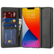 Onasi Wallet denarnica usnjena preklopna torbica iPhone 14 6.1 - črna