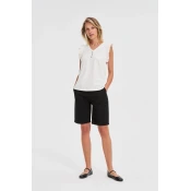 Marisse Cotton Shorts With A Belt, Black