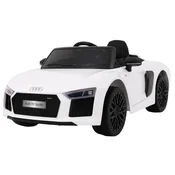 RAMIZ Audi R8 Spyder na baterije, bel + gumb za varnostno ustavljanje na daljavo