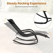 Northix Zunanji gugalni stol, črne barve, nosilnost 160 kg, ergonomska oblika