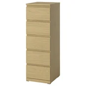 STORKLINTA Komoda s 5 fioka, im. hrastovine, 40x50x120 cm