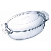 Pyrex Ovalni pekač s pokrovom, 4,5L, iz borosilikatnega (kaljenega) stekla