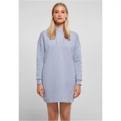 Womens organic oversized terry dress with hood violablue
