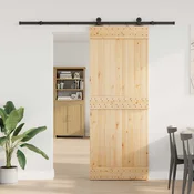 vidaXL Drsna vrata NARVIK 80 x 210 cm (213,5 cm) Naravna in črna