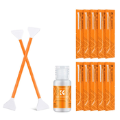 K&F Concept 10 kosov palice za čiščenje z dvojno glavo + 20ML raztopina za čiščenje