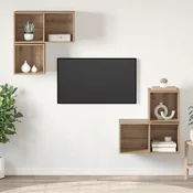 Set TV komoda Zidne 4 pcs Umjetnicki hrast Konstruirano drvo