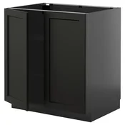 METOD Podni element s policama/2 vrata, Crnosiva/Lerhyttan crno bajcovano, 80x60 cm
