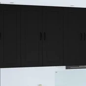 vidaXL Stenska kuhinjska omarica Črna 80 x 31 x 100 cm Konstruiran les