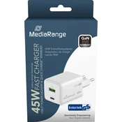 Polnilec hitri mediarange 43 w z izhodom usb-a in usb-c mrma113 MEDIARANGE