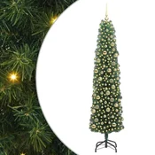 Vidaxl Umetno božično drevo z LED lučkami Zelena 210 cm