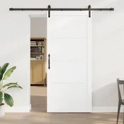 vidaXL Drsna vrata 93 x 211 cm Inženirski les Bela in črna