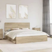 vidaXL vidaXL Konstrukcija postelje Sonoma 200 x 200 cm Masivno borovo les, (5000103040)