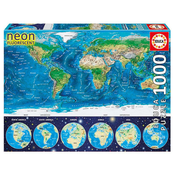 Neon World map puzzle 1000pz