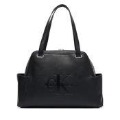 Ročna torba Calvin Klein Pockets Monologo Tote LV04F3689G Črna