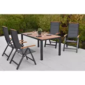 Gardenson VRTNA GARNITURA TINO aluminij barve grafita, siva, naravne barve